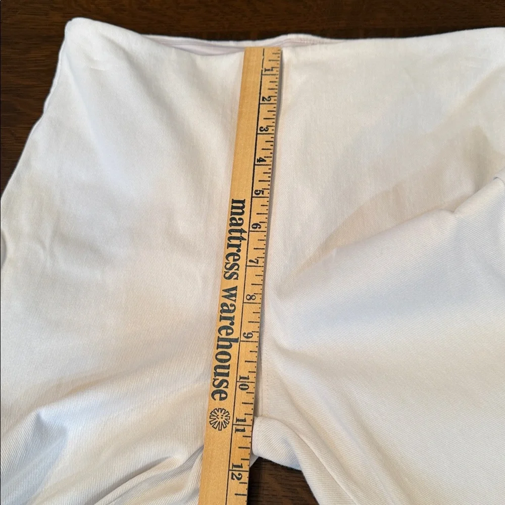 Lysse Fringe Tulip Hem Denim White Pants Size Large